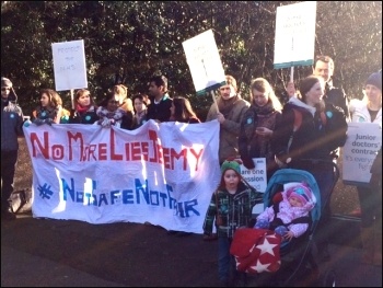 Picket at Queens Medical Centre, Nottingham