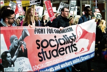 Socialist Students on the march, photo Johnny Dickens