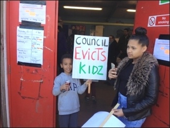Protesting against play centre cuts, Cardiff, Feb 2016