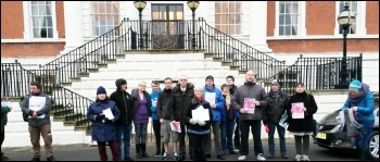 Lobbying Warrington council's budget setting meeting, Lobbying Warrington council's budget setting meeting,