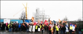 Construction workers' protest in Rotherham, 1 March 2016, photo A Tice