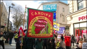 Trade Union Pride rally in Cardiff, 5.3.16, photo by Dave Reid