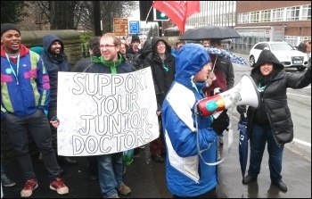 Sheffield: Rally at Weston Park, doctors' strike 9.3.16, photo by A Tice