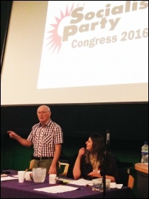 Socialist Party congress 2016, Peter Taaffe speaking, photo by Sarah Wrack Socialist Party congress 2016, Peter Taaffe speaking, photo by Sarah Wrack