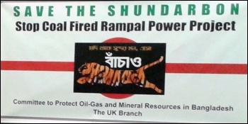 Committee to Protect Oil, Gas and Mineral Resources in Bangladesh campaigning to stop the Rampal project
