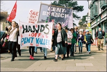 Save Pent Valley school, demo on 2.4.16, photo by Pete Fry