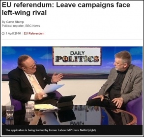 BBC reports on TUSC bid to be official EU 'leave' campaign