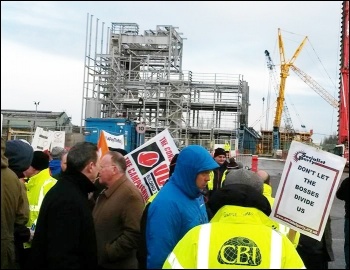 Protest outside Templeborough Waste to Energy power station in Rotherham, 7.4.16, photo by A Tice