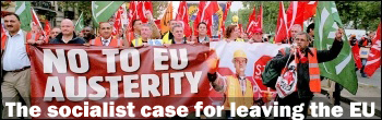 RMT banner No to EU austerity