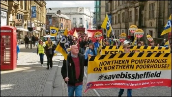 Marching against BIS Sheffield closure, 9.4.16, photo by Alistair Tice