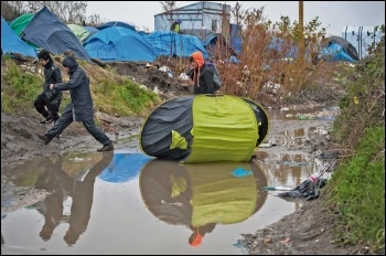 Refugees in Calais, photo by Paul Mattsson