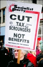 Rally against benefit cuts in Cardiff, photo Becky Davis