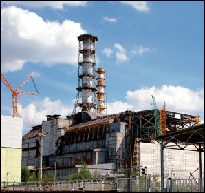 Reactor number four at the Chernobyl site in 2014 Reactor number four at the Chernobyl site in 2014