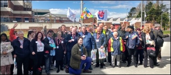 Usdaw conference delegates supporting striking junior doctors last year, 26.4.16, photo Scott Jones