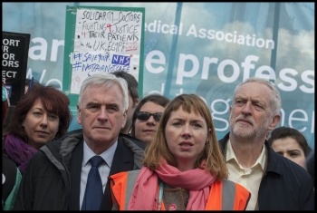 Jeremy Corbyn and John McDonnell joined the joint Junior doctors and teachers demonstration 26-4-16, photo by Paul Mattsson