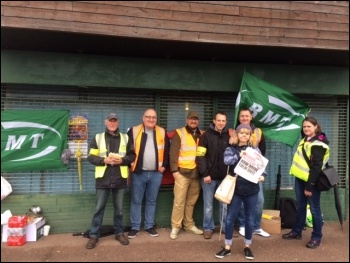 Picket line at Barnham Station photo Nick Chaffey Picket line at Barnham Station photo Nick Chaffey