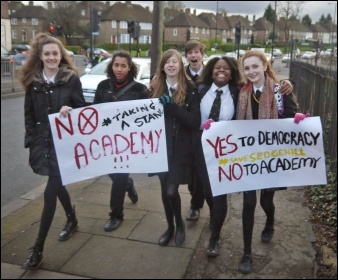 Sedgehill school students fighting academisation in Lewisham, photo by Martin Powell-Davies Sedgehill school students fighting academisation in Lewisham, photo by Martin Powell-Davies