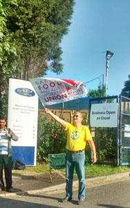 Pennine Foods strike 6.6.16, Polish driver who said 'Solidarnosc'!, photo by A Tice Pennine Foods strike 6.6.16, Polish driver who said 'Solidarnosc'!, photo by A Tice