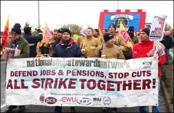 Workers coming into conflict with the government: Marching behind the NSSN banner