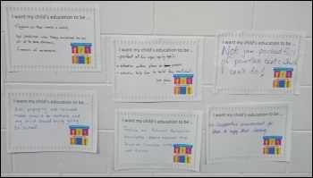 Parents leave comments about what tehy want their, photo by Iain Dalton Parents leave comments about what tehy want their, photo by Iain Dalton