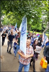 NUT marching in Leicester, 5.7.16, photo by Steve Score
