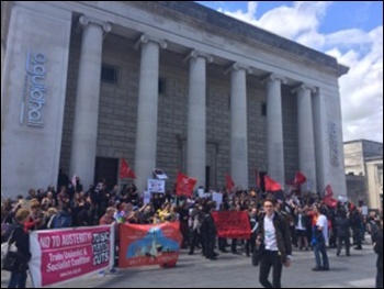 Demonstrating against fascists in Southampton, 2.7.16, photo by Soton SP