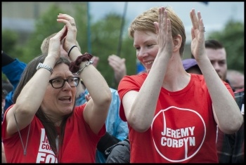Jeremy Corbyn supporters at the Durham Miners' Gala July 2016, photo Paul Mattsson