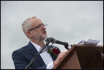 Jeremy Corbyn at Durham Miners' Gala July 2016, photo Paul Mattsson