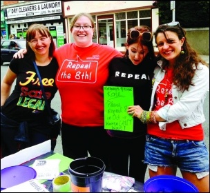 ROSA activists campaign for a woman's right to choose in Ireland