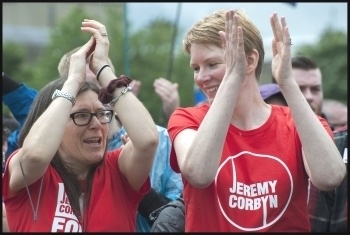 Jeremy Corbyn supporters at the Durham Miners Gala, July 2016 , photo by Paul Mattsson