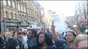 Black Lives Matter protest in Leeds, 14.7.16, photo by Iain Dalton