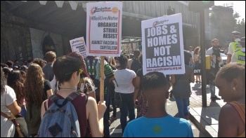 South London #BlackLivesMatter march going past London Bridge, 6.8.16, photo James Ivens