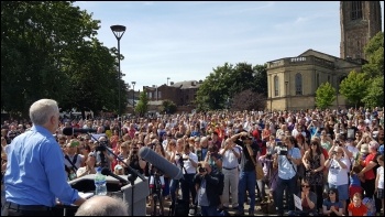 Big crowds come to cheer Jeremy Corbyn in Derby photo Steve Score, photo Steve Score