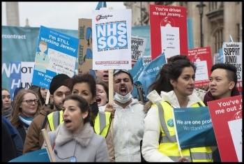 Junior doctors march during the last wave of strike action photo Paul Mattsson