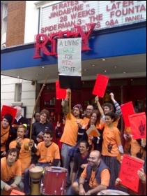 Cinema workers in Bectu at the Ritzy Picturehouse, Brixton, striking for the London Living Wage in 2015