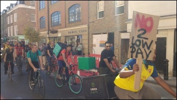 Uber Eats drivers protest over pay photo Scott Jones