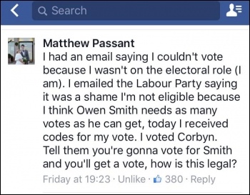 The Facebook post