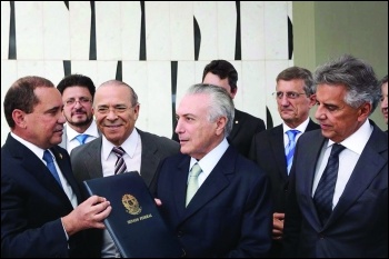 Capitalist politician Michel Temer gratefully accepts the presidency following his constitutional coup photo Marcos Correa/Creative Commons