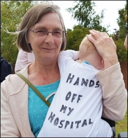 Demonstrating against NHS cuts in Grantham, 3.9.16, photo Gary Freeman