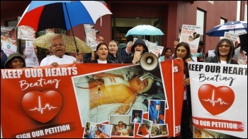 The protest, including 