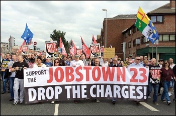 Marching in defence of the Jobstown protesters, photo Socialist Party Ireland