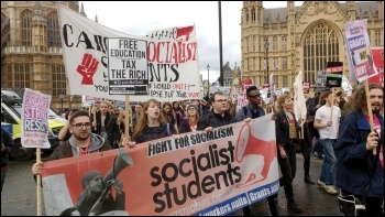 Socialist Students marching for free education, photo by Scott Jones