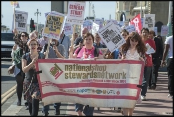 NSSN lobby of TUC, 11.9.16, photo Paul Mattsson