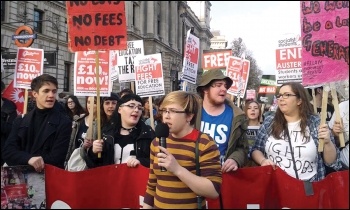 Socialist Students marching against fees, cuts and poverty pay, photo Sarah Wrack