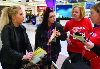 Ruth (second right) campaigning during the general election