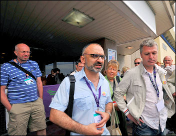 Three of the four, Brian Debus, Onay Kasab and Glenn Kelly, at Unison conference 2009. photo Paul Mattsson