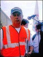 Lindsey Oil Refinery solidarity strikes: Keith Gibson addresses protest, photo Jim Reeves
