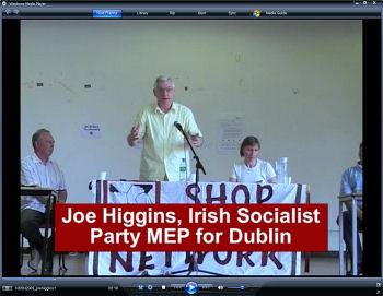 Joe Higgins MEP addresses the National Shop Stewards Network, photo by Socialist Party