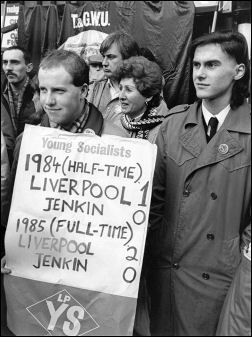 Liverpool City Council: Celebrating the climb down of government minister Patrick Jenkin, granting Liverpool City Council more money, photo John Smith