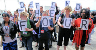 Defend the Four protest at Unison conference 2009, photo Paul Mattsson